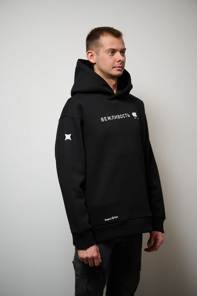 Худи чёрное "Вежливость"