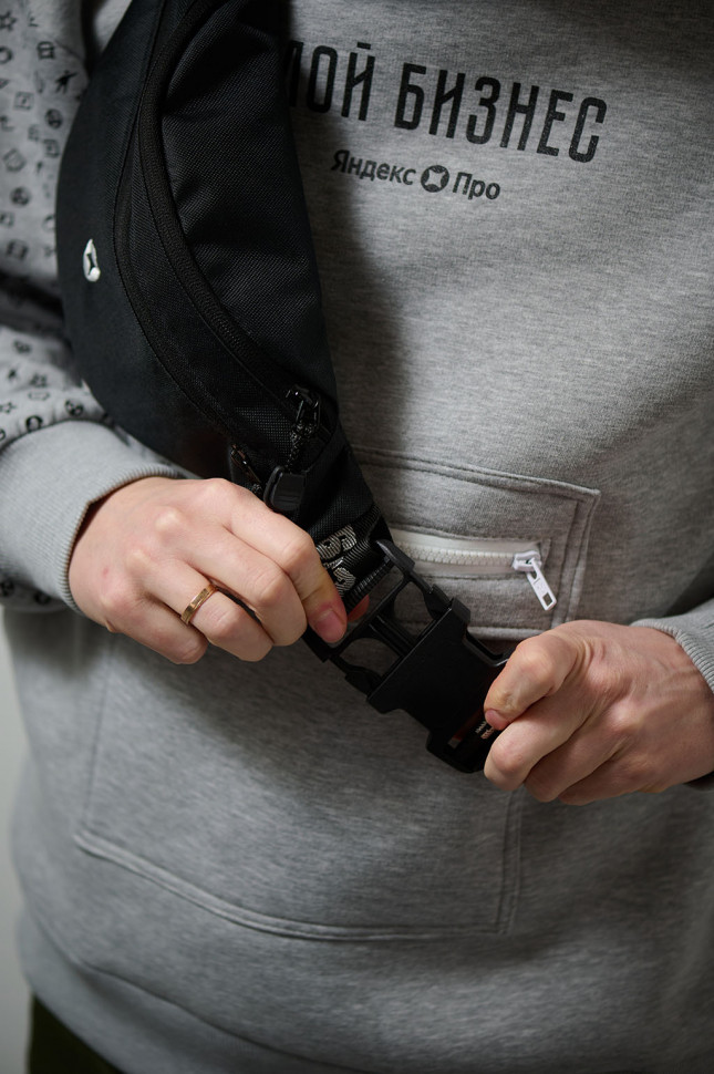 Поясная сумка, чёрная, Ремень безопасности