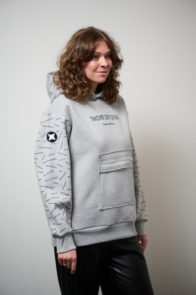 Худи серое "Таксую для души"