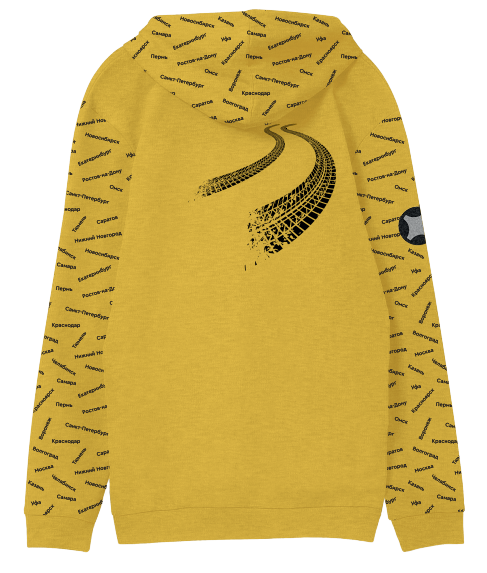 Худи жёлтое"Таксую для души" 