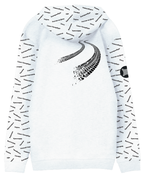 Худи белое "Таксую для души" 